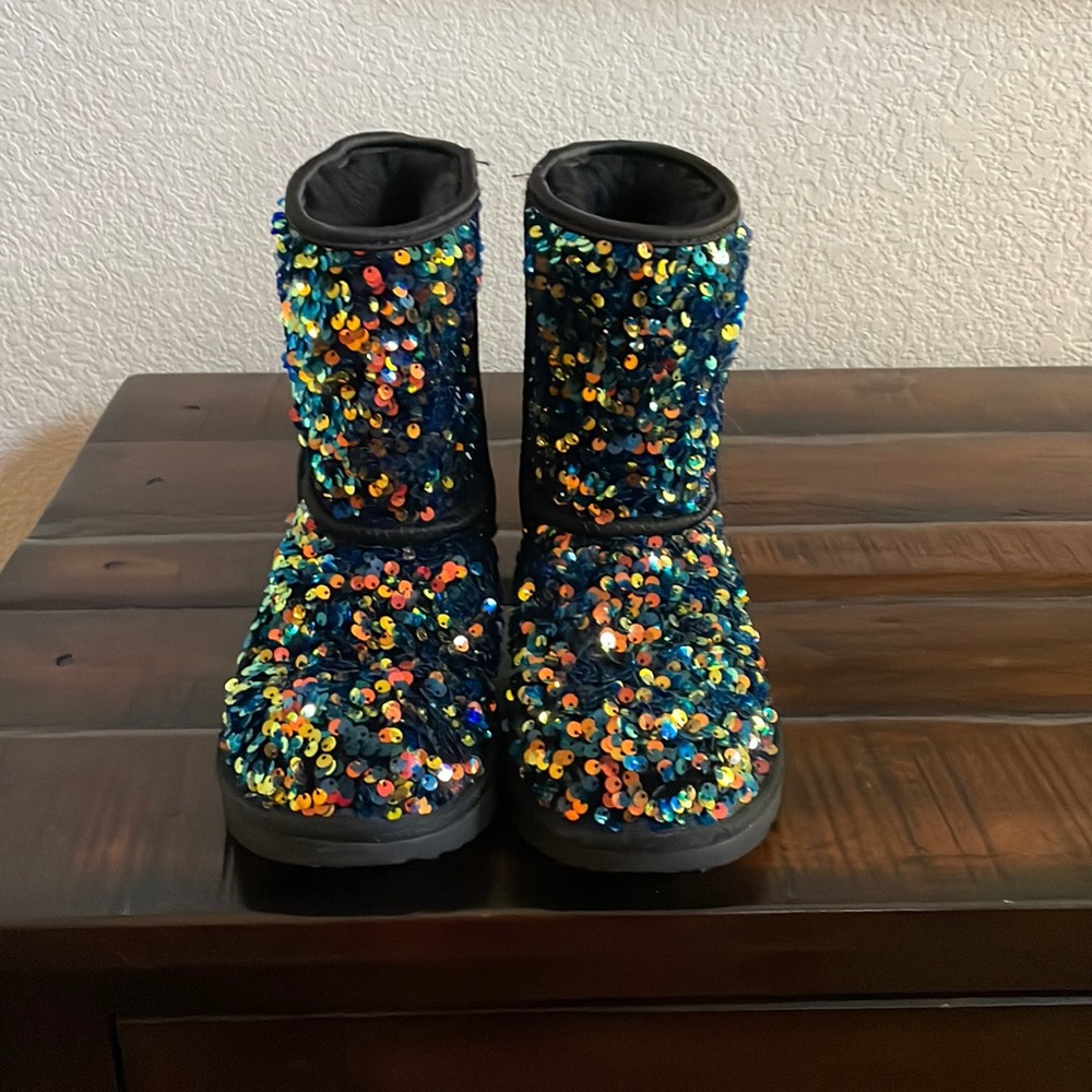 Kids Black Sequin Uggs